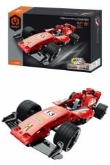 Çek Bırak Kırmızı Yarış Arabası Yapı Seti 150 Parça – Montajlı Araba Oyuncak Seti