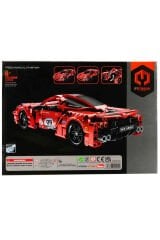 Çek Bırak Kırmızı Süper Araba 437 Parça – Mekanik Yapı Seti, Açılır Kapılı, Koleksiyonluk Model Araba
