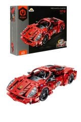Çek Bırak Kırmızı Süper Araba 437 Parça – Mekanik Yapı Seti, Açılır Kapılı, Koleksiyonluk Model Araba