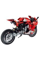 Kırmızı Motosiklet – Teknik Yapım Parçalı Yarış Motoru 557 Parça