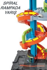 Hot Wheels Mega Araba Yıkama Kulesi: Döner Spiral ve İki Su Tankıyla Gerçekçi Yıkama Deneyimi!