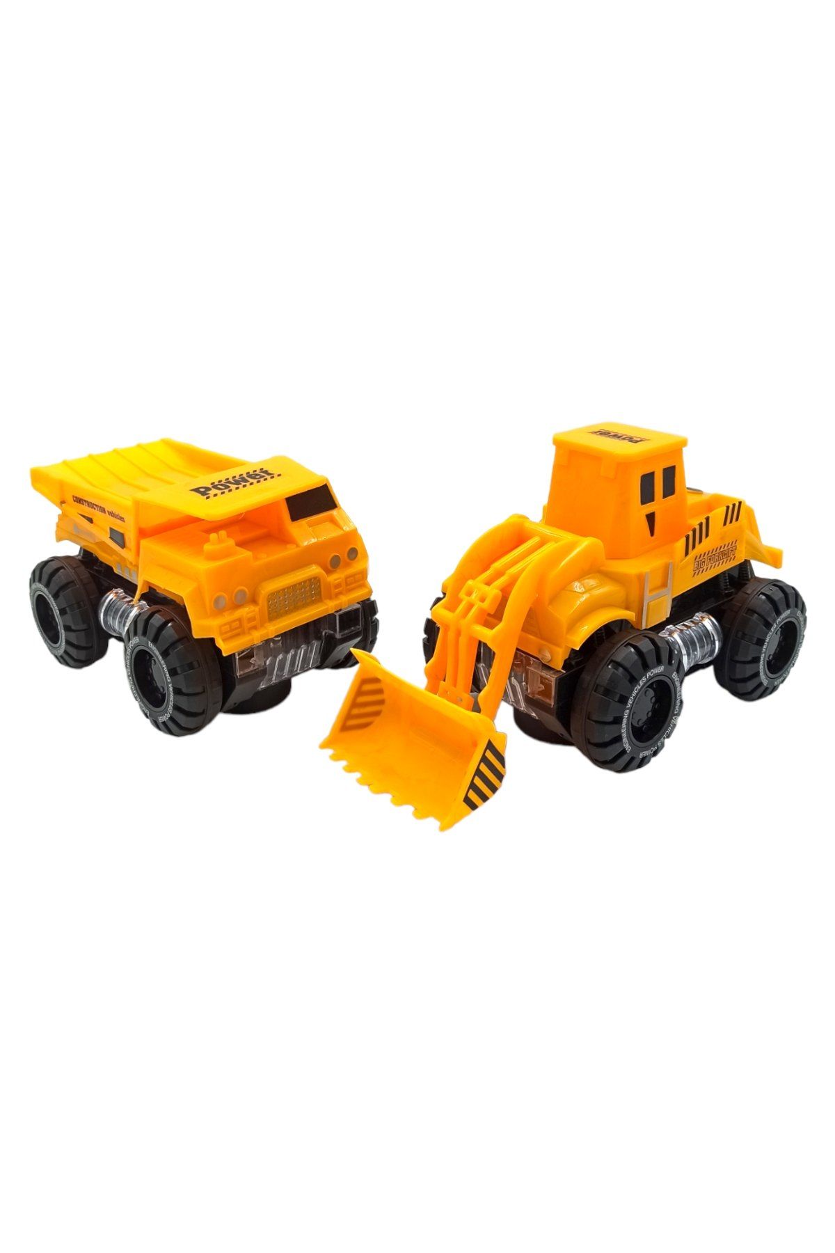 Kamyon Dozer Seti Çarpıp Dönen Işıklı Müzikli Oyuncak Dozer Kamyon 2li Set 18cm.
