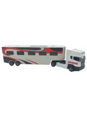 Oyuncak Metal Tır Karavanlı Beyaz Tır Karavan 32cm.