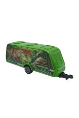 Oyuncak Metal Jeepli Dinozor Temalı Çek Bırak Özellikli Oyuncak Karavan 30cm.