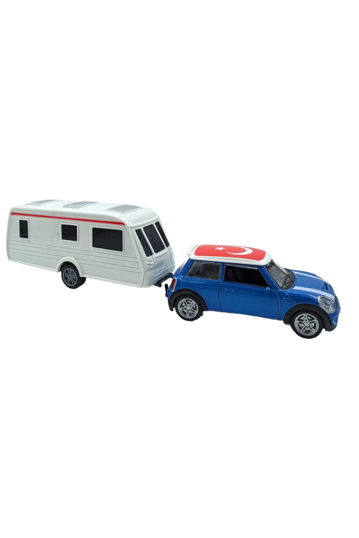 Oyuncak Metal Mini Cooperlı Çek Bırak Özellikli Oyuncak Karavan 30cm.
