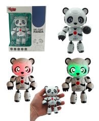 Metal Şarjlı Panda Sesli, Işıklı, Söylediğini Tekrar Eden Sevimli Panda 13cm.