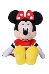 Minnie Kırmızı Elbiseli Peluş 30 cm ile Minnie'nin Sihirli Dünyasına Girin!