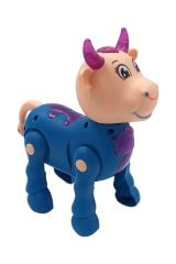 Oyuncak İnek Sesli Işıklı Müzikli Yürüyebilen Oyuncak Sevimli İnek 18cm.
