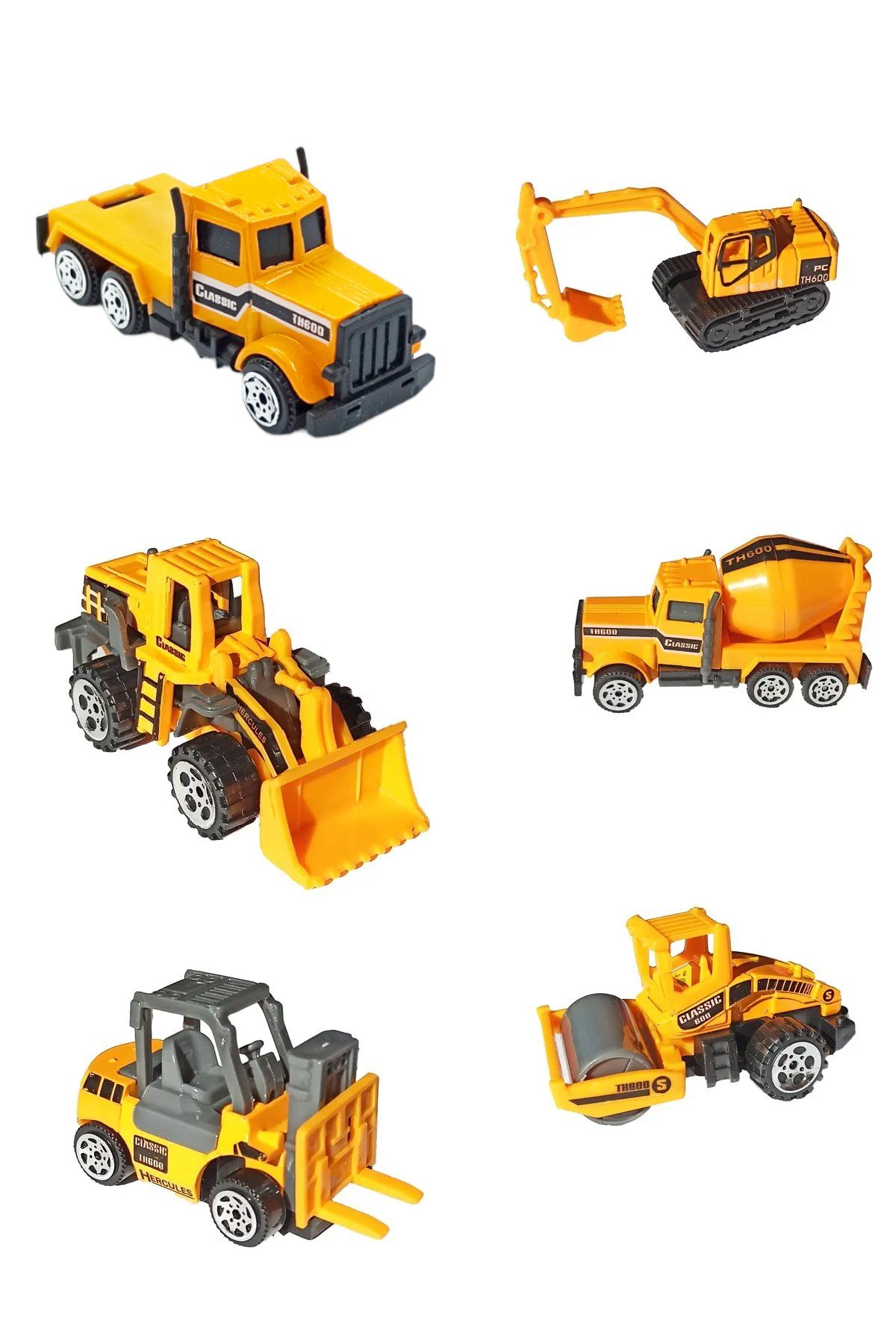 Metal İş Makinaları 6lı Oyuncak İş Makinaları Seti