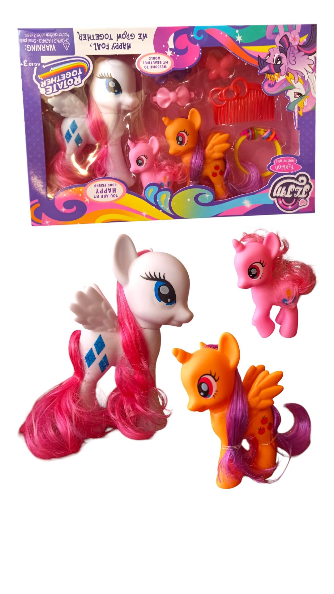 Pony Arkadaşlık Seti: 3 Sevimli Karakter ve Aksesuarları!