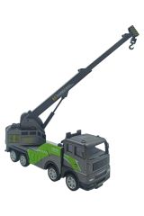 Oyuncak Metal Bom Vinç Sürtmeli Özellikli Vinç Kısmı 360 Derece Hareketli 16cm. Metal Bom Vinç