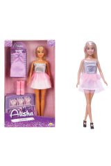 Alisha Gece Elbiseli Bebek Oyun Seti – Moda Tutkunları İçin Parıltılı Bir Dünya!