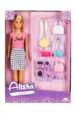 Alisha Fashion Aksesuarlı Bebek Seti ile Şıklık Oyuna Dönüşüyor!