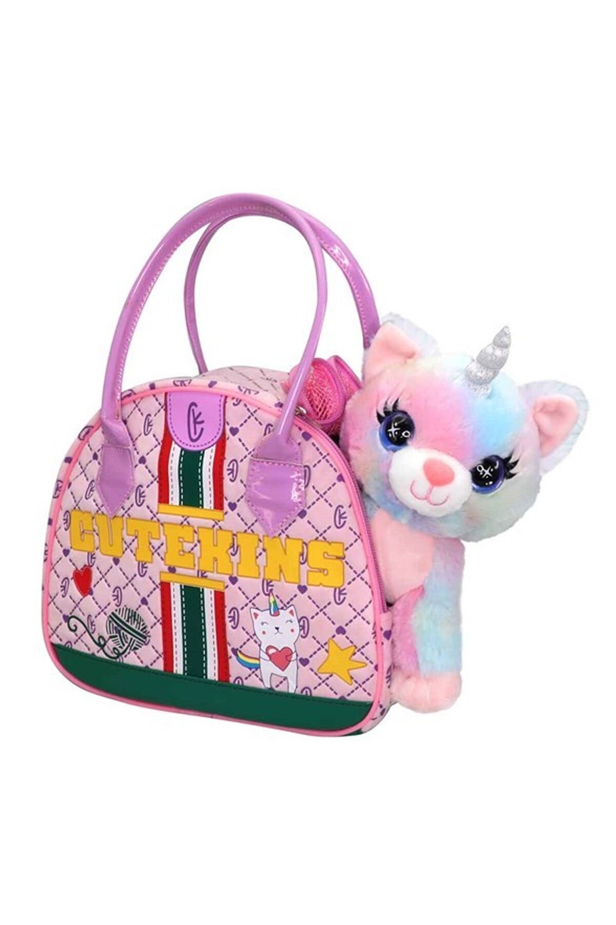 Cutekins Peluş Caticorn Rengarenk Tek Boynuzlu Kedi Şimdi Çantasında!