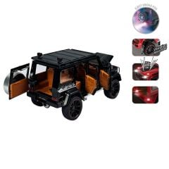 Sesli ve Işıklı Buharlı Çıkaran Metal Off-Road Jeep - Çek-Bırak Araba 20cm 1:22 Ölçek