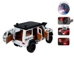 Sesli ve Işıklı Buharlı Çıkaran Metal Off-Road Jeep - Çek-Bırak Araba 20cm 1:22 Ölçek