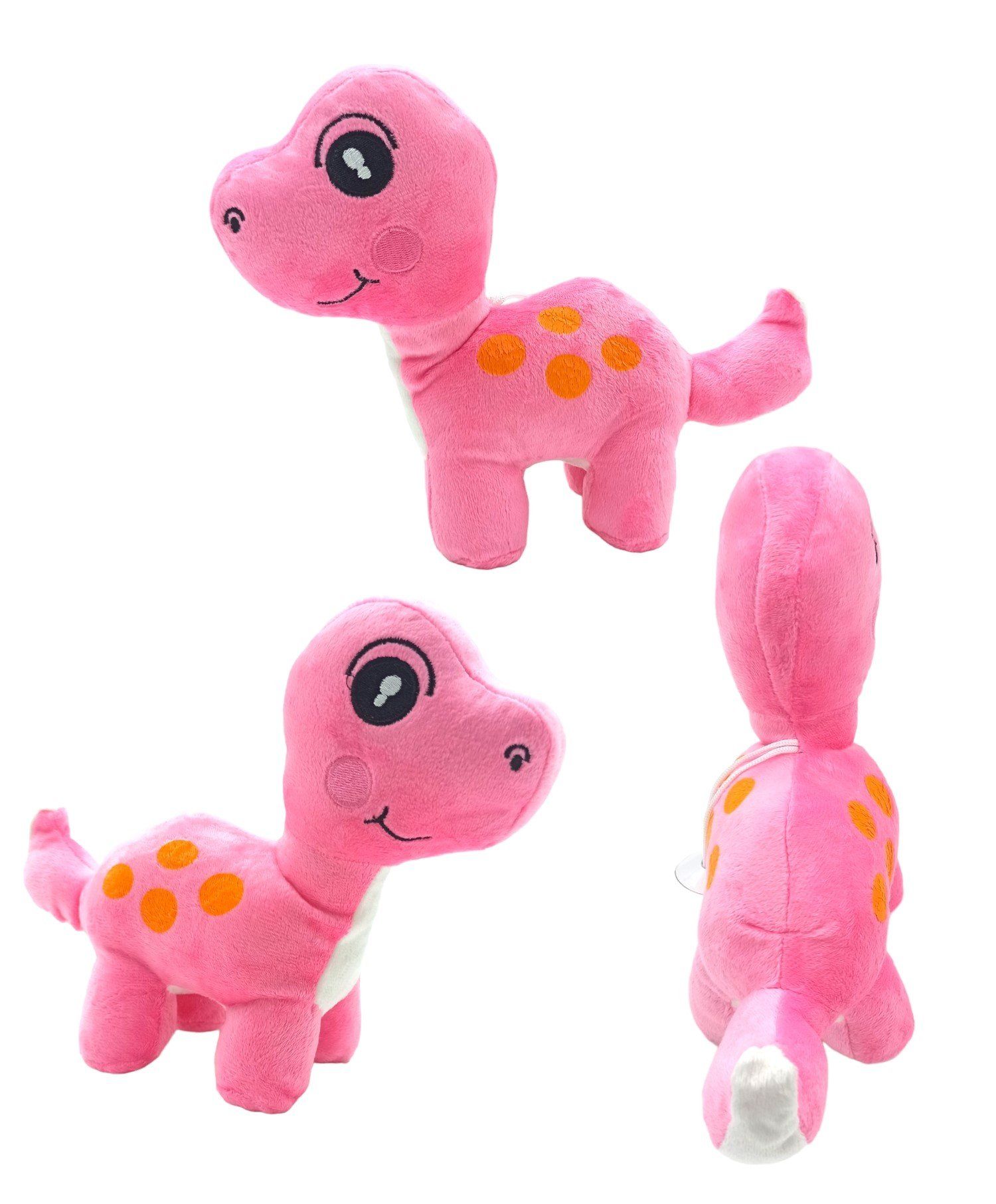 Oyuncak Peluş Dinozor Sevimli Rengarenk Peluş Dinazor 20x25cm. Pembe