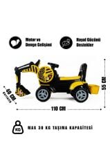Bingit Ekskavatör Kepçe Oyuncak 110 cm Pedalsız – Sür, Kaz, Oyna!