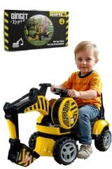 Bingit Ekskavatör Kepçe Oyuncak 110 cm Pedalsız – Sür, Kaz, Oyna!