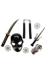 Ninja Maskeli Savaşçı Seti 8 Parça Çocuk Rol Oyun Oyuncağı