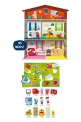 Çocuklar İçin Montessori 3D Ev Yapım ve Yerleştirme Oyunu Seti