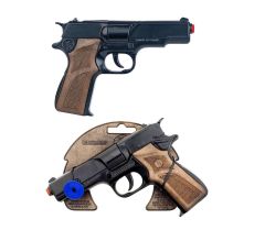 Gonher Metal Revolver 8'li: Kapsül Patlatan Gerçekçi Oyuncak Silah Siyah