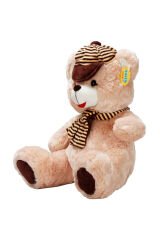 50 cm Şapkalı Atkılı Peluş Ayı - Yumuşacık Hediye