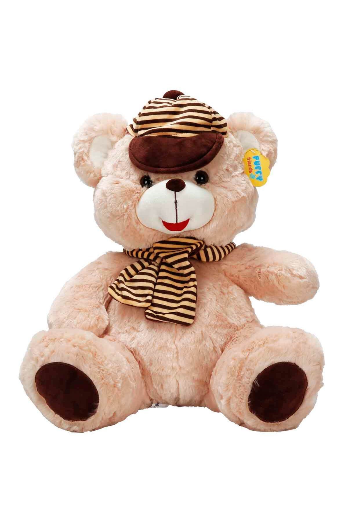 50 cm Şapkalı Atkılı Peluş Ayı - Yumuşacık Hediye