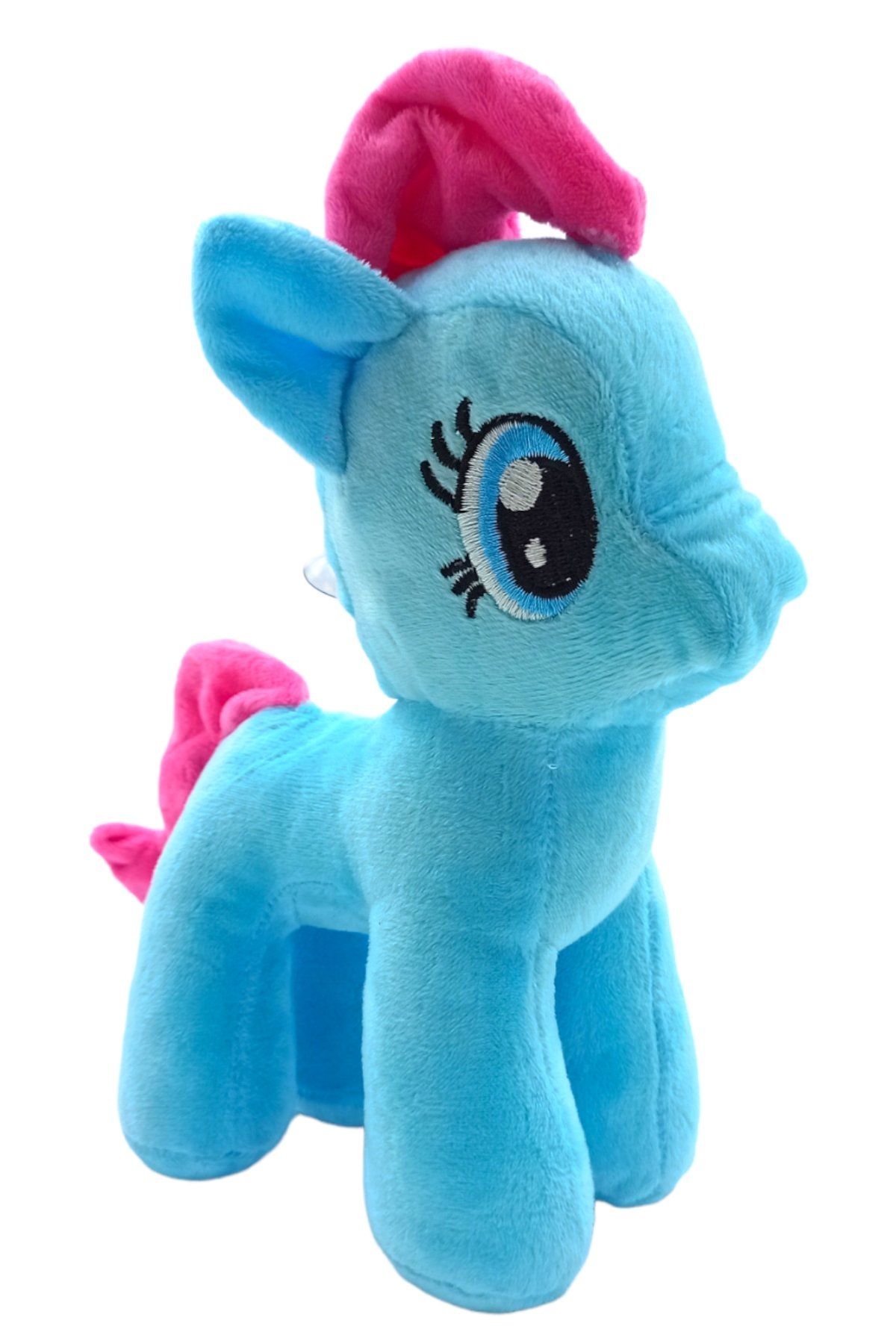 Sevimli ve Dayanıklı: Vantuzlu Oyuncak Pony Figürü Mavi Renkli 23cm.