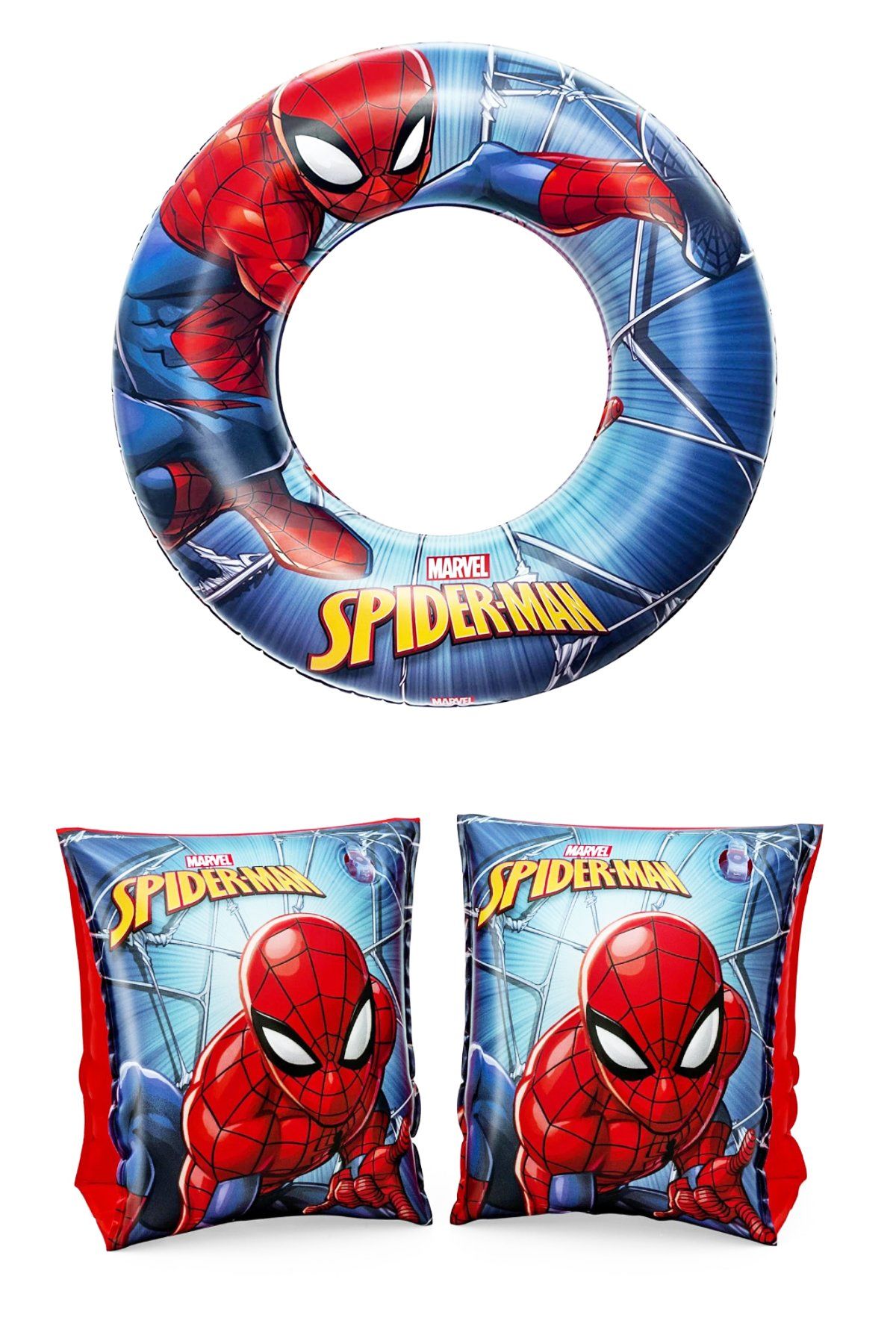 Plajda Örümcek Adama Dönüşün! Spiderman Temalı Deniz Simidi ve Kolluk Seti