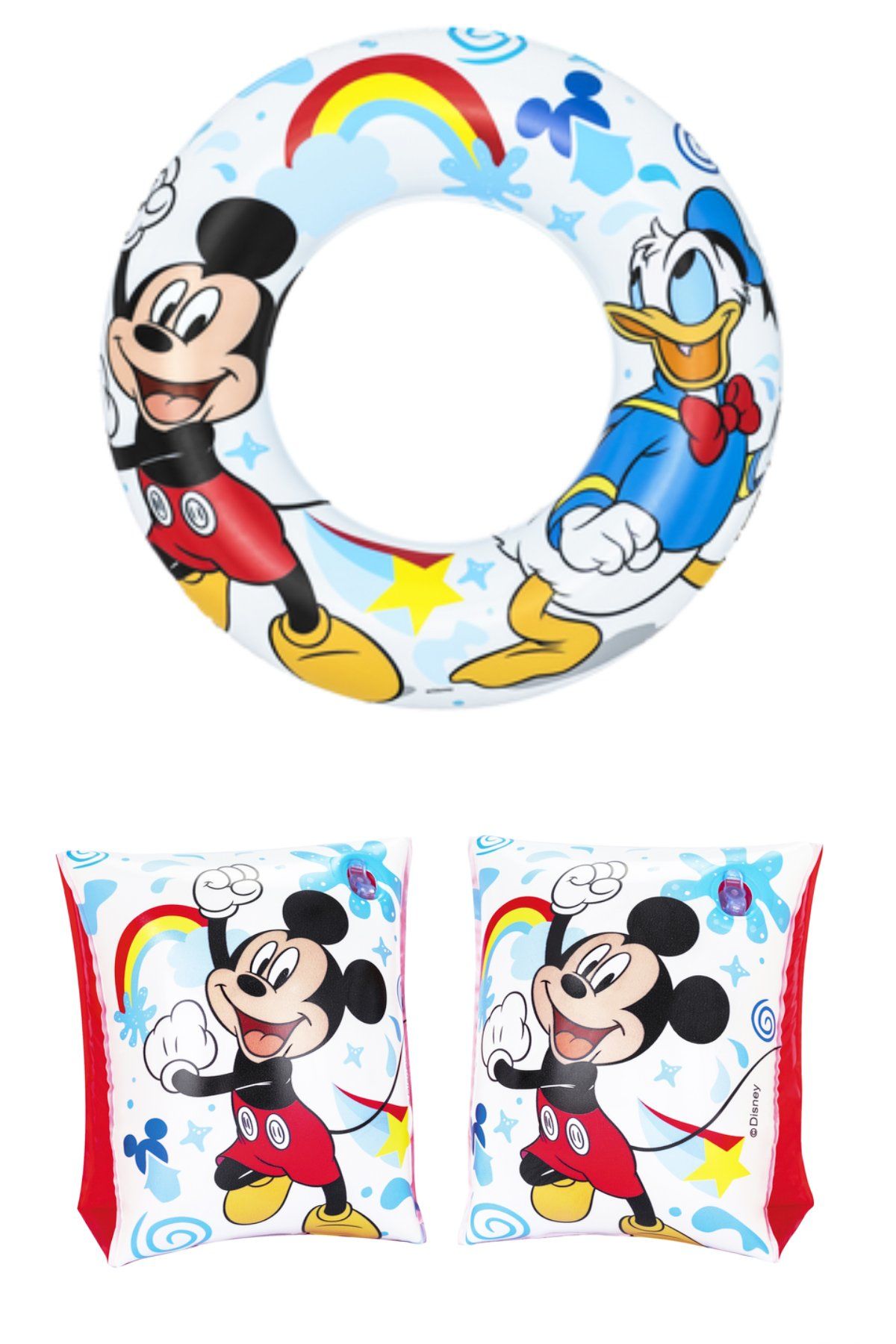 Su Maceralarına Mickey Mouse Büyüsü! Mickey Mouse Temalı Deniz Simidi ve Kolluklarla Eğlenceyi Katla
