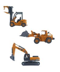 Metal Kepçe Dozer ve Forklift Set 3lü GWL Oyuncak İş Makinaları Seti