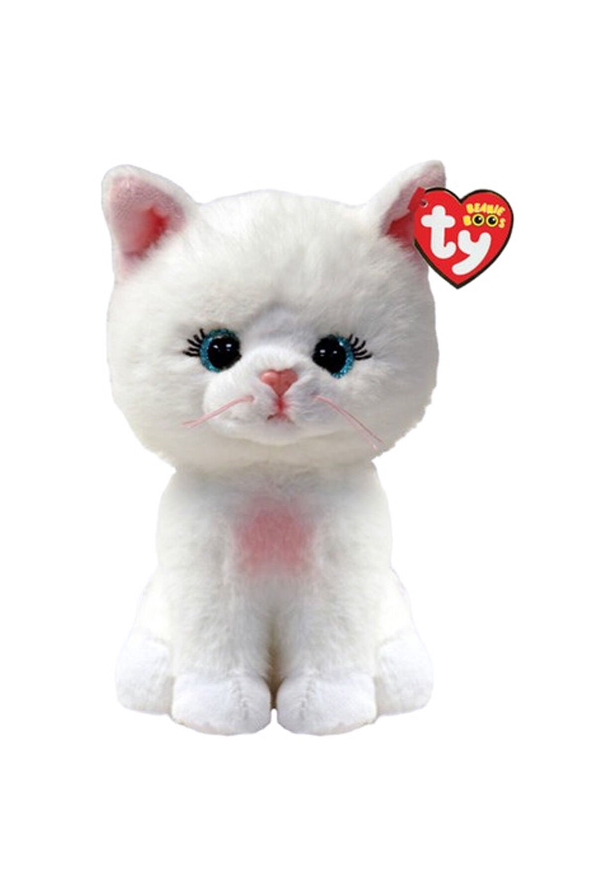 TY Beanie Boos Amelia Beyaz Kedi 15 cm Peluş Oyuncak | Orijinal TY Pelüş Kedi | Yumuşak & Sevimli Hediye