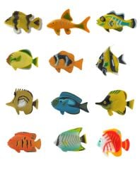 Oyuncak Balık 12li Rengarenk Plastik Mini Balıklar Deep Sea Word Balıklar Dünyası