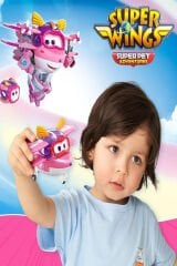 Harika Kanatlar Dönüşen Ellie 12 cm | Orijinal Super Wings Transforming Figür | Uçaktan Robota Dönüşen Oyuncak