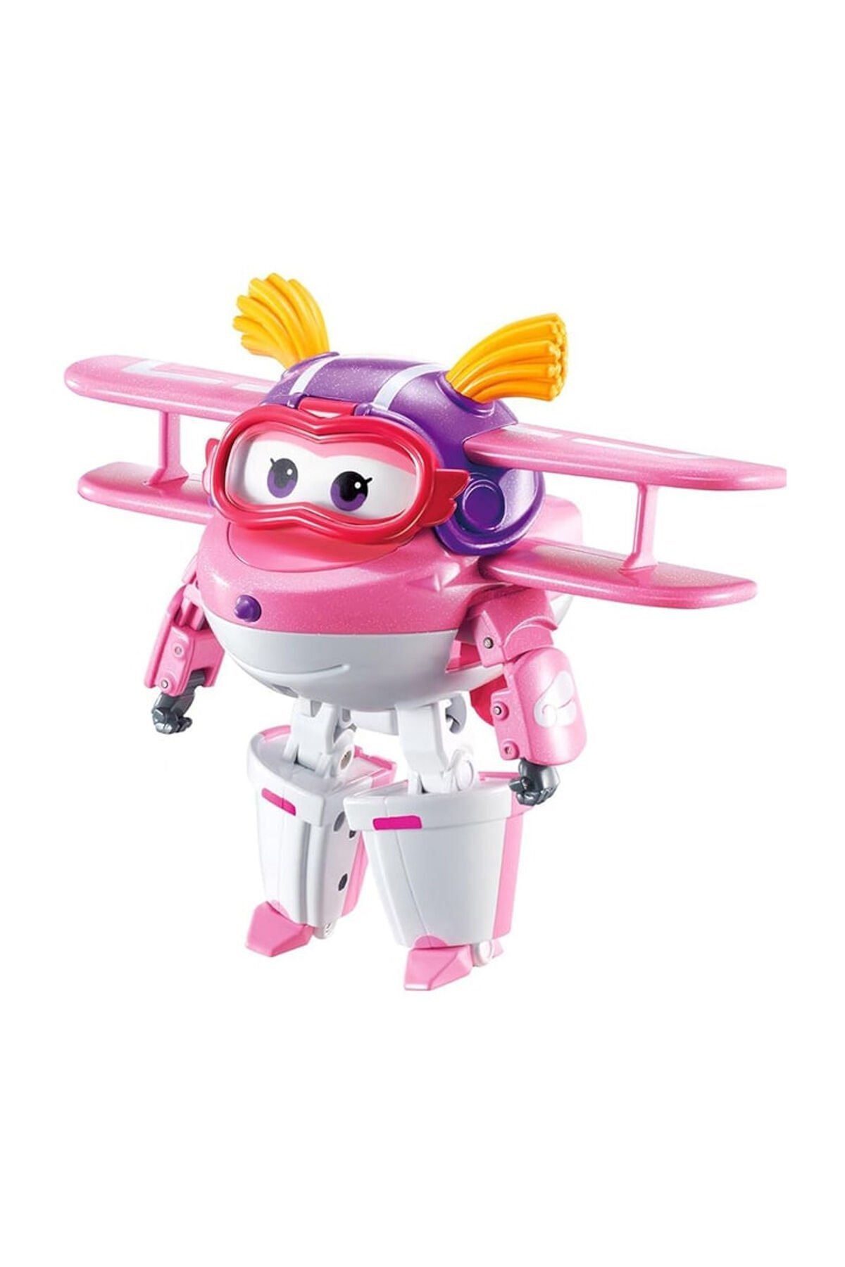 Harika Kanatlar Dönüşen Ellie 12 cm | Orijinal Super Wings Transforming Figür | Uçaktan Robota Dönüşen Oyuncak
