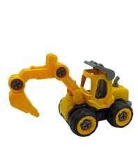 Oyuncak Sök Tak İş Makinaları 4lü Set Dozer, Kepçe, Silindir, Yol Delici