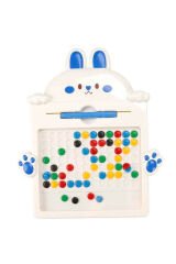 Sevimli Tavşan Manyetik Çizim Tahtası – 50 Boncuklu Manyetik Kalemli Çocuk Eğitim Oyuncağı