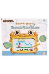 Sevimli Yengeç Manyetik Çizim Tahtası – 50 Boncuklu Manyetik Kalemli Çocuk Eğitim Oyuncağı