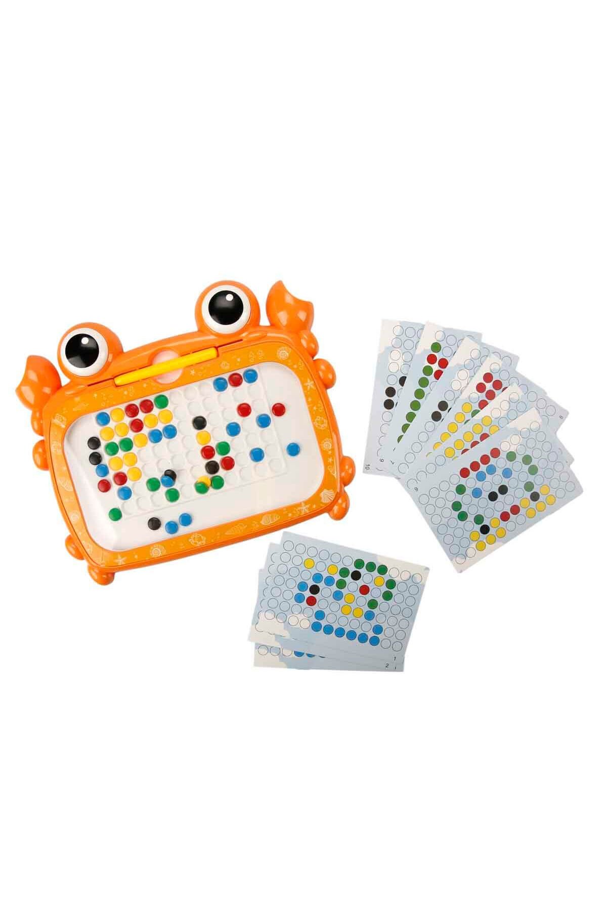 Sevimli Yengeç Manyetik Çizim Tahtası – 50 Boncuklu Manyetik Kalemli Çocuk Eğitim Oyuncağı