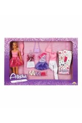 Alisha Fashion Yedek Kıyafetli & Stickerlı Moda Oyunu, 29 cm Moda Bebek Seti