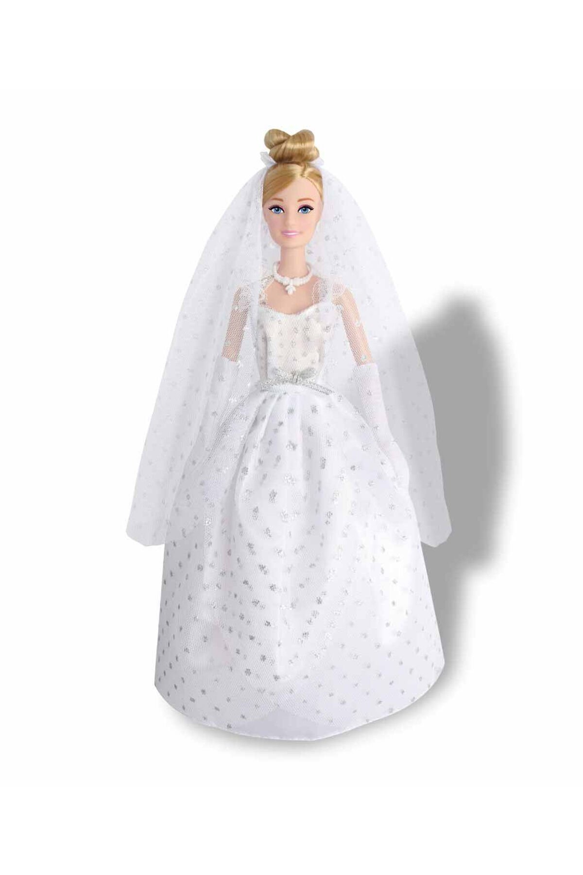 Alisha Gelinlikli Bebek 29 cm – Pırıltı İşlemeli Kabarık Gelinlikli Oyuncak Bebek