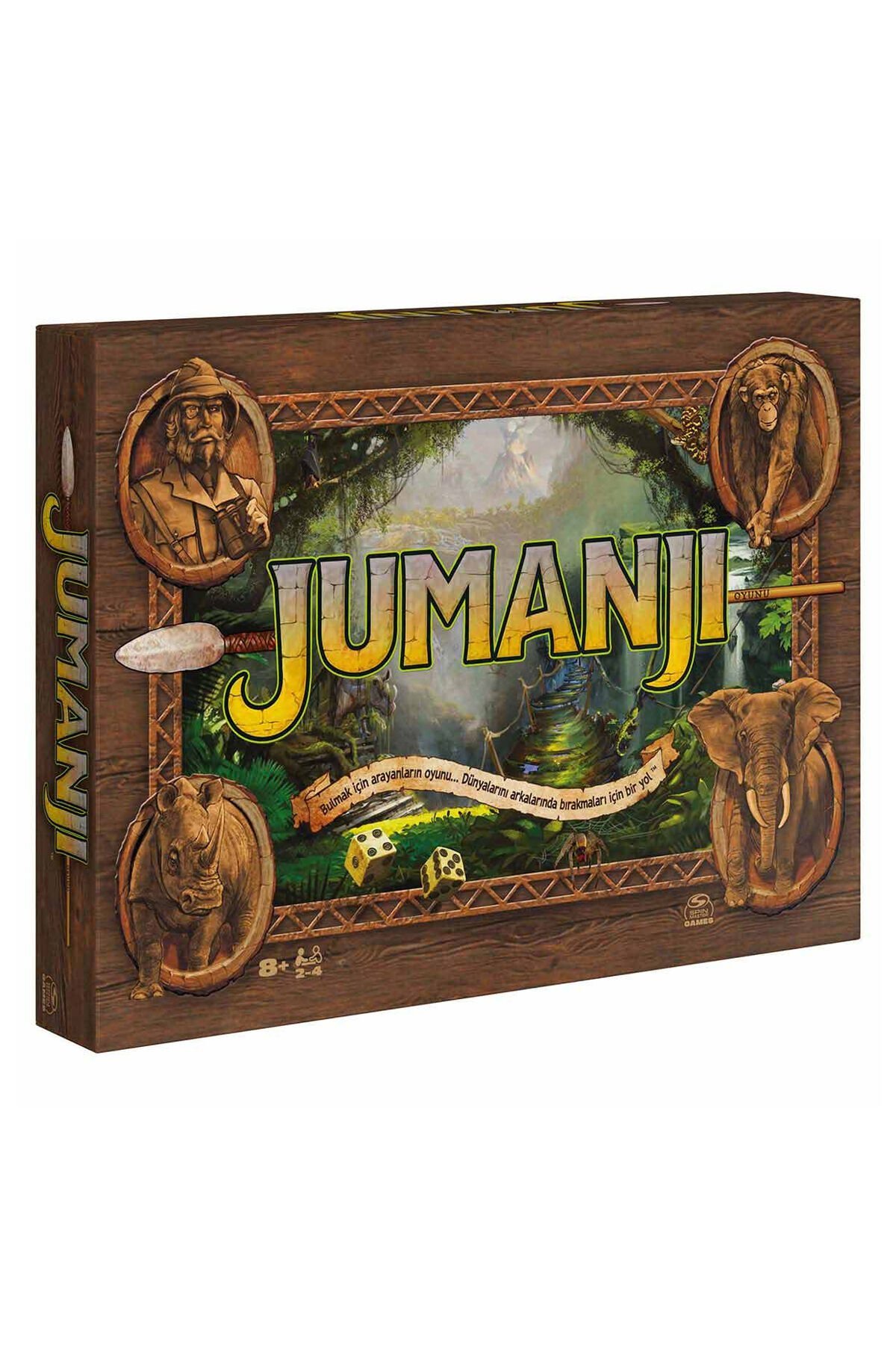Jumanji Kutulu Strateji ve Macera Oyunu – Kırmızı Küreli, 100 Mücadele Kartı, 2-4 Oyuncu, Zeka ve Takım Oyunu
