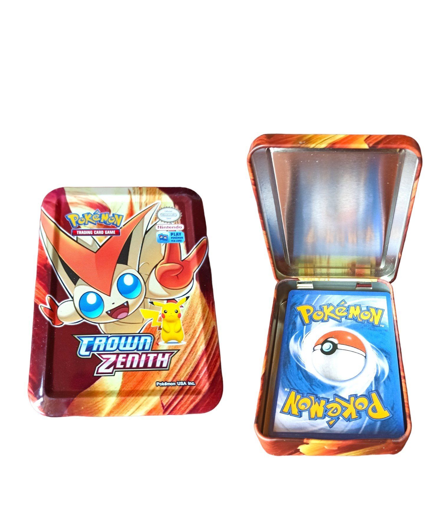 Pokemon Kartları İthal Özel Teneke Kutusunda 40 Kart Pikachu Kartları (Kahve Kutu)