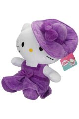 Özel Tasarım: Lisanslı Mor Hello Kitty Şapkalı Peluş 36cm.