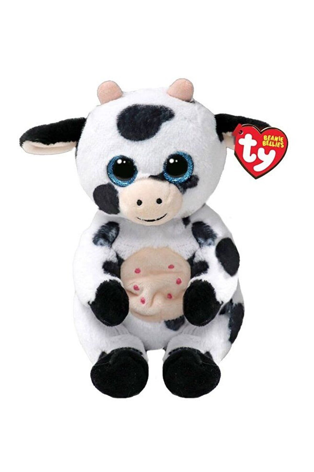 TY Beanie Bellies Herdly Siyah Beyaz İnek – Koleksiyonluk Peluş Oyuncak 20 cm