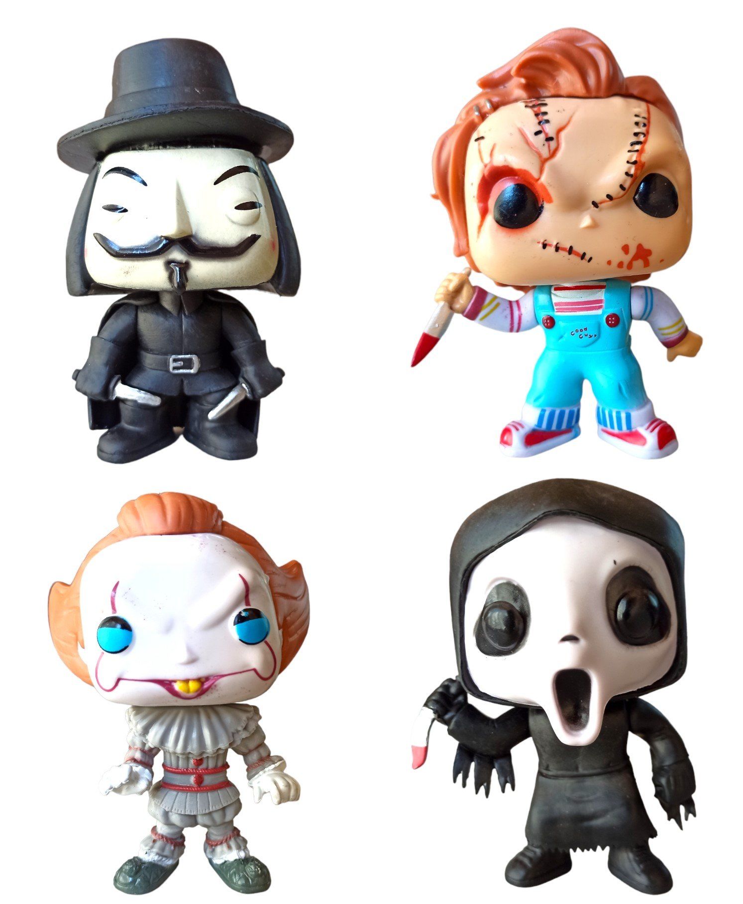 Funko Pop İt 2 Mavie V For Vendetta Pennywise Chucky  Ghost Face 4lü Figür