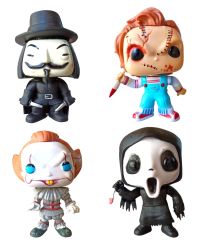 Funko Pop İt 2 Mavie V For Vendetta Pennywise Chucky  Ghost Face 4lü Figür
