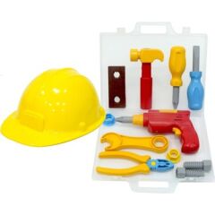 Küçük Tamirciler İçin Eğitici Oyuncak Tamir Seti | Baretli ve Alet Çantalı Çocuk Mühendislik Seti