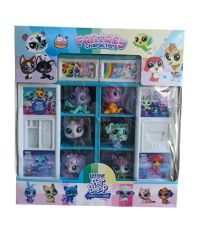 Minişler Dolap Standlı 6 Sevimli Littlest Pets Shop Miniş Figürleri 6 Figür 1 Dolap Standlı